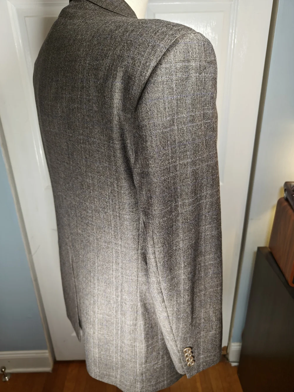 Coppley Mens 44R Brown Windowpane 100% Wool Ermenegildo Zegna Blazer Jacket